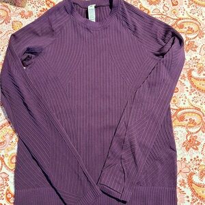 Lululemon Purple Ribbed Workout Shirt